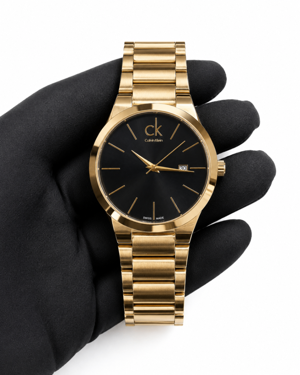 Dourado com mostrador preto