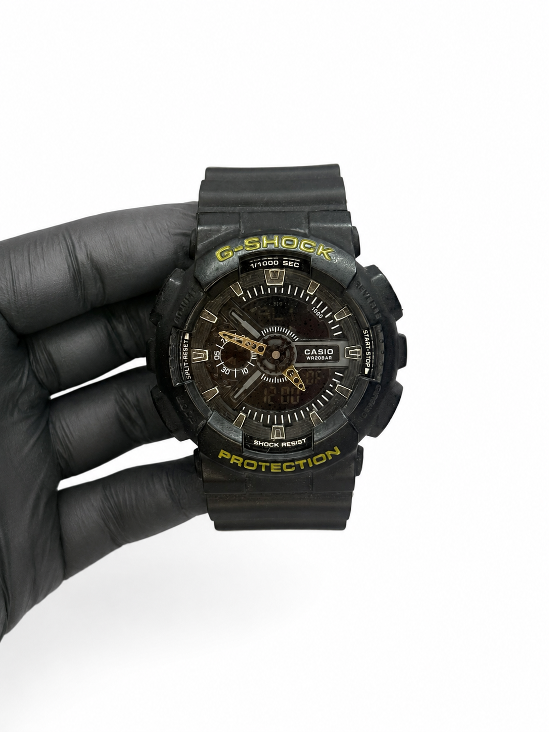 G-Shock Preto com Detalhes Verde-Limão