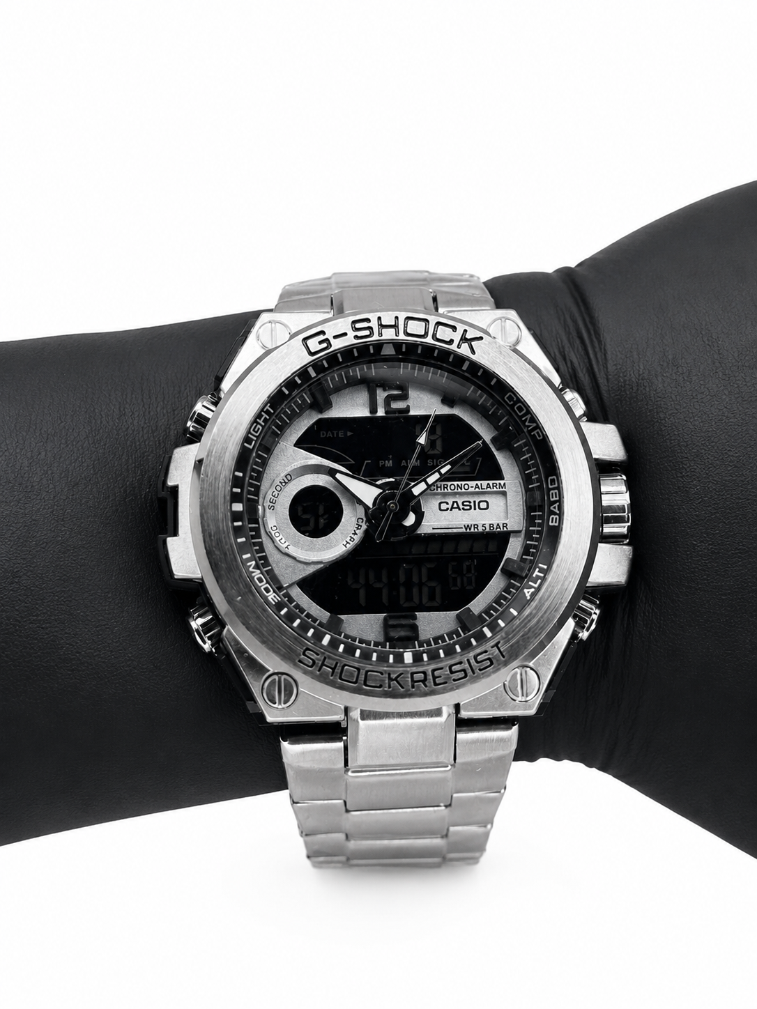 Relógio Masculino G-Shock Prata com Mostrador Preto