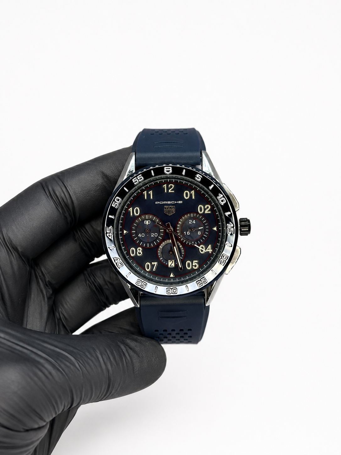 Relógio Estilo Porsche Chronograph Azul