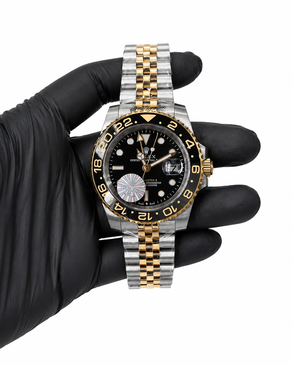 Rolex GMT bicolor preto e dourado