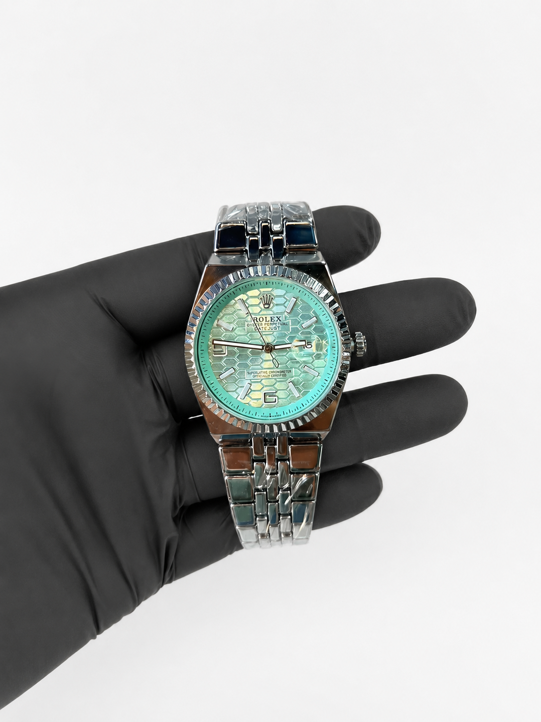 Relógio Feminino Prata com Mostrador Azul Tiffany
