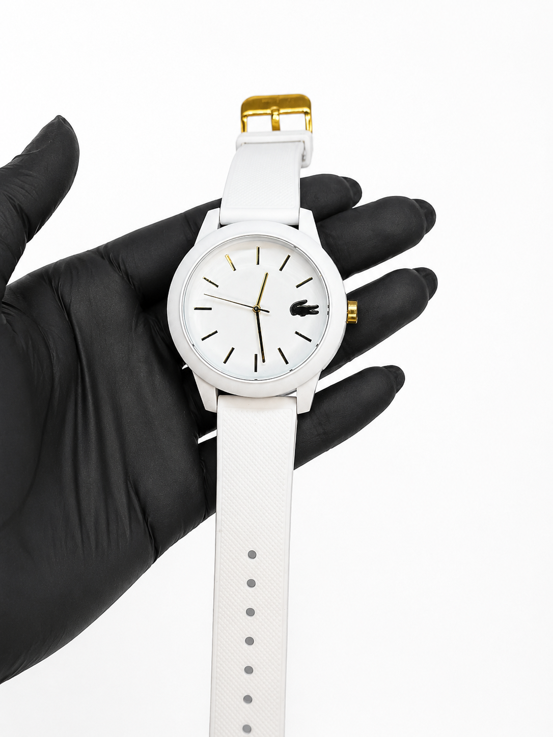 Relógio Lacoste Branco com Detalhes Dourados
