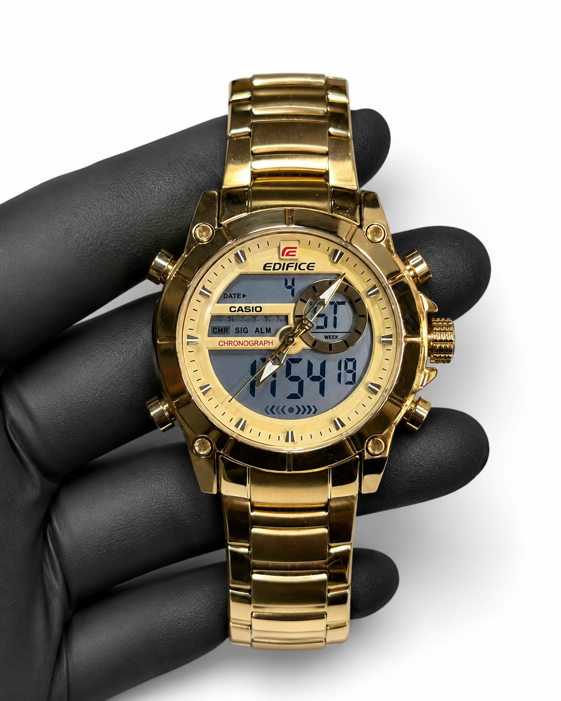 Relógio Masculino Esportivo Casio Dourado com Mostrador Digital