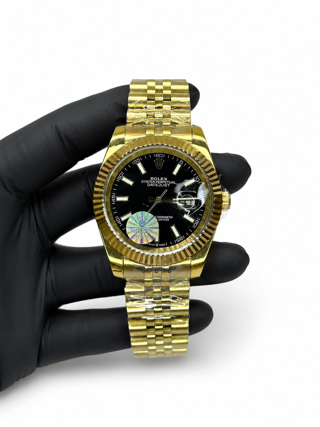 Rolex Datejust Gold Mostrador Preto