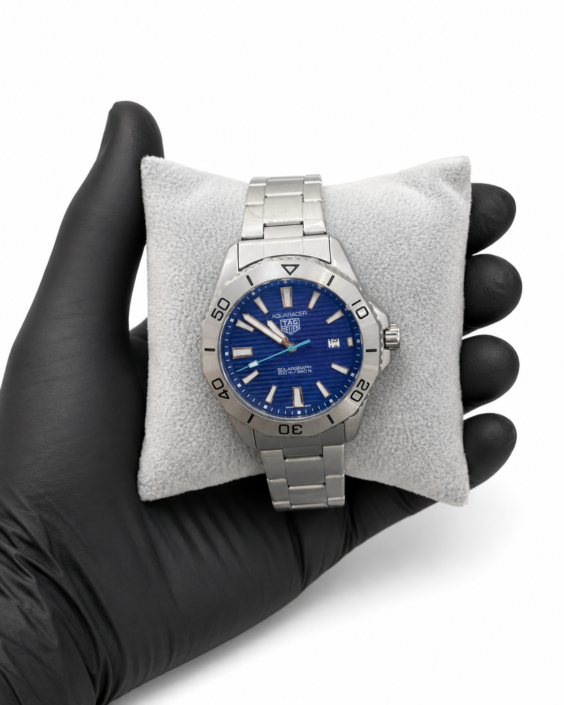 Relógio Masculino Estilo TAG Heuer Aquaracer Azul em Aço